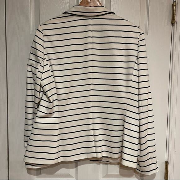 JM Studio Blazer Jacket Women's Size 18 Striped Career Office Casual Stretch Top - Picture 10 of 10